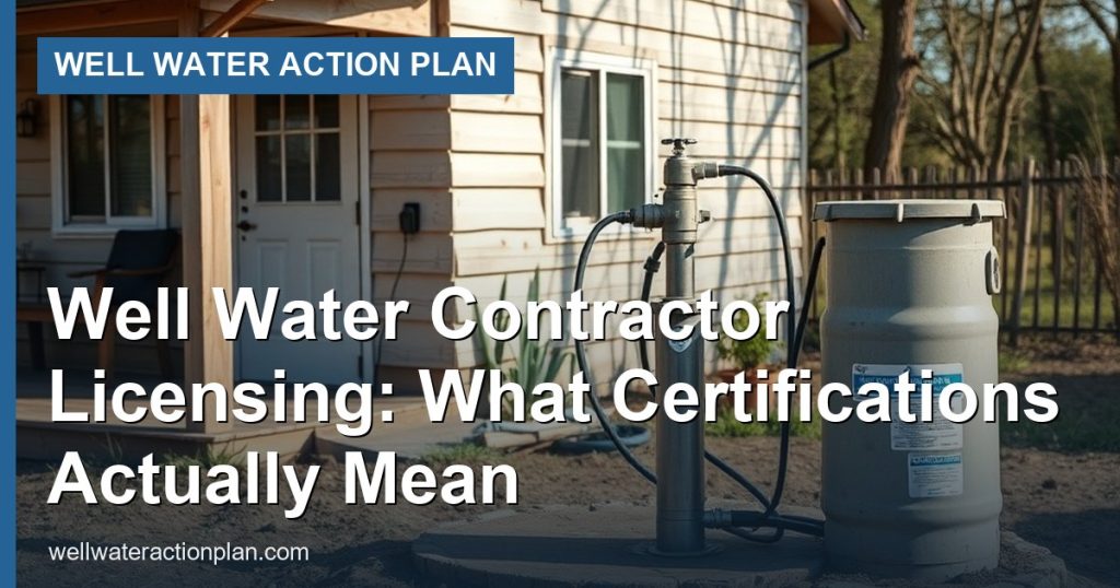 Well Water Contractor Licensing: What Certifications Actually Mean